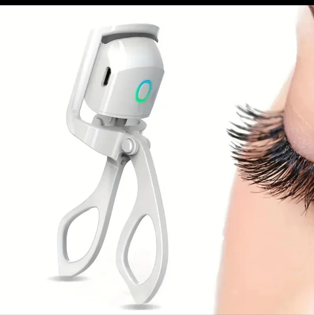 White Electric Eyelash Curler for Precision Lash Lifting
